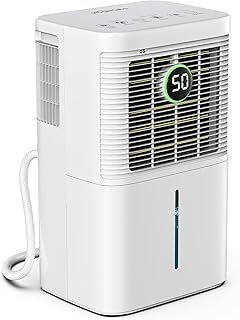 2000 Sq. Ft Dehumidifier for Home and Basements, 25 Pints Dehumidifier with Drain Hose for Continuous Drainage, Washable Filter, Anti-Spill Water Tank, Ideal for Bedroom, Bathroom, Office