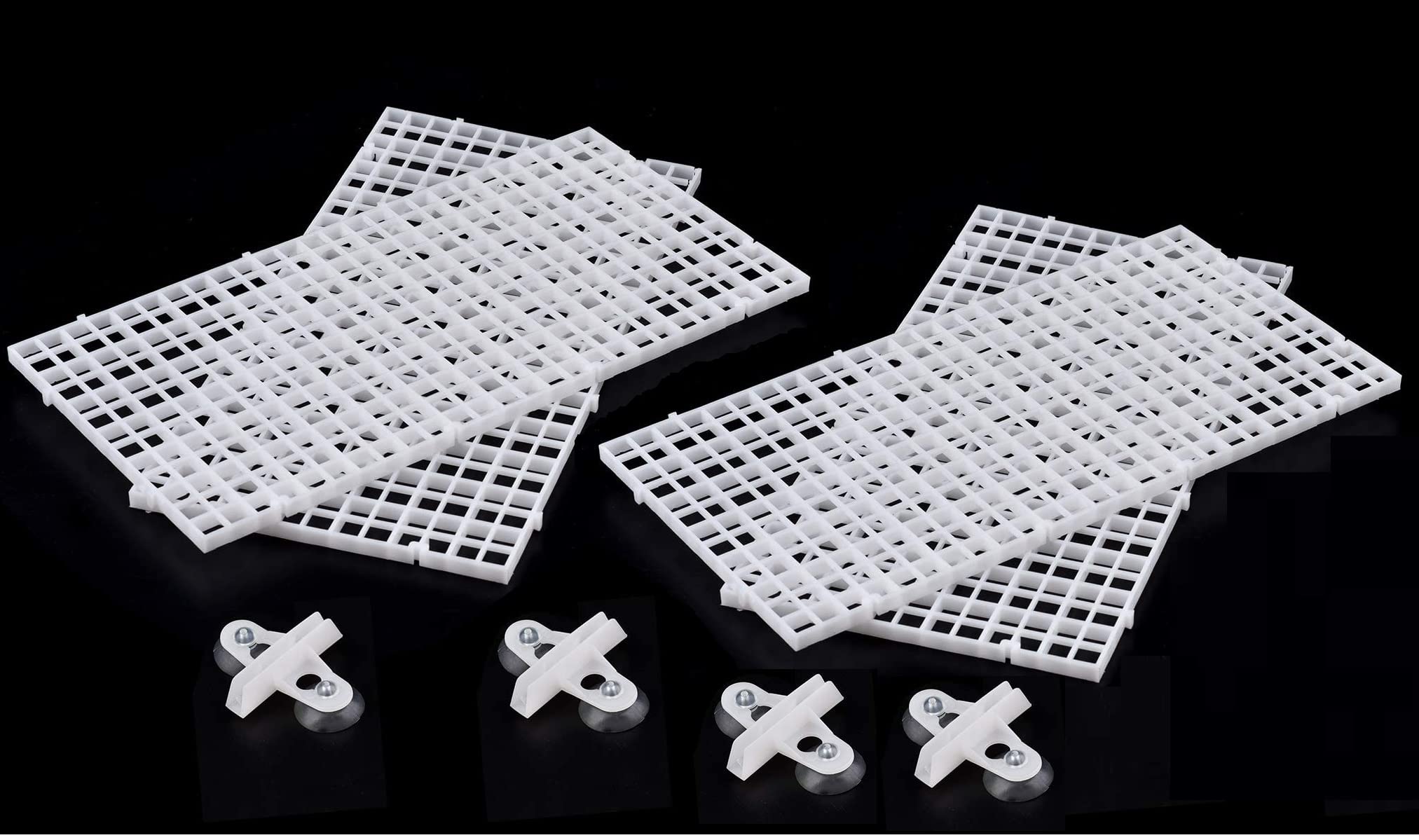 SANSEFERO Premier Plants Aquarium White Divider 4 Pcs With 4 Pcs Grid Divider/Aquarium Fish Tray Egg Crate/Turtle Climber/Bottom Filter Isolation Board (White) (B0BQR7H1TB) Amazon Price History, Amazon Price Tracker