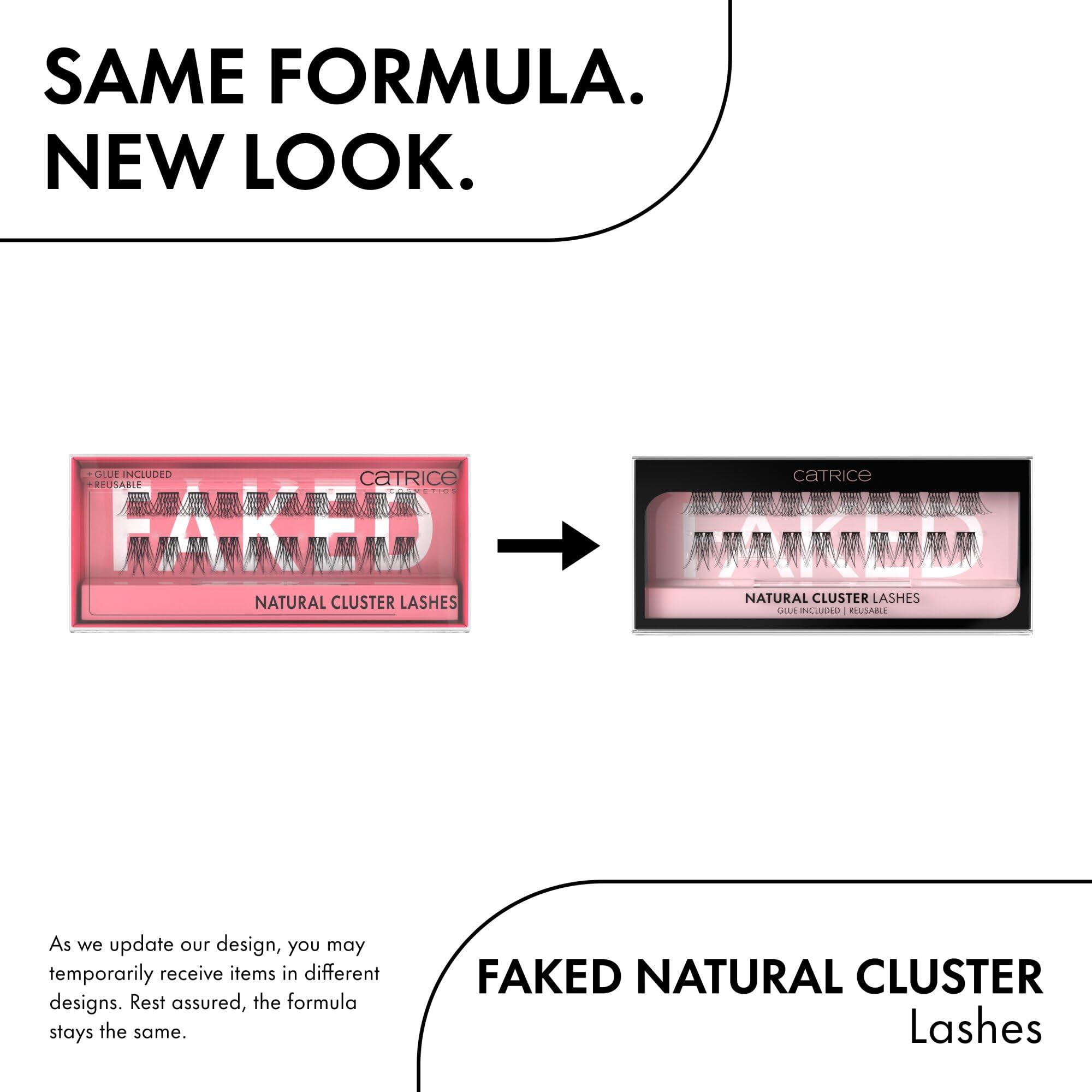 Catrice Faked Natural Cluster Lashes, sztuczne rzęsy, czarne, długo utrzymujące się, efekt sztucznych rzęs, wegańskie, bez cząstek mikroplastiku, bez nanocząsteczek, bez perfum, 1 opakowanie (20 szt.)
