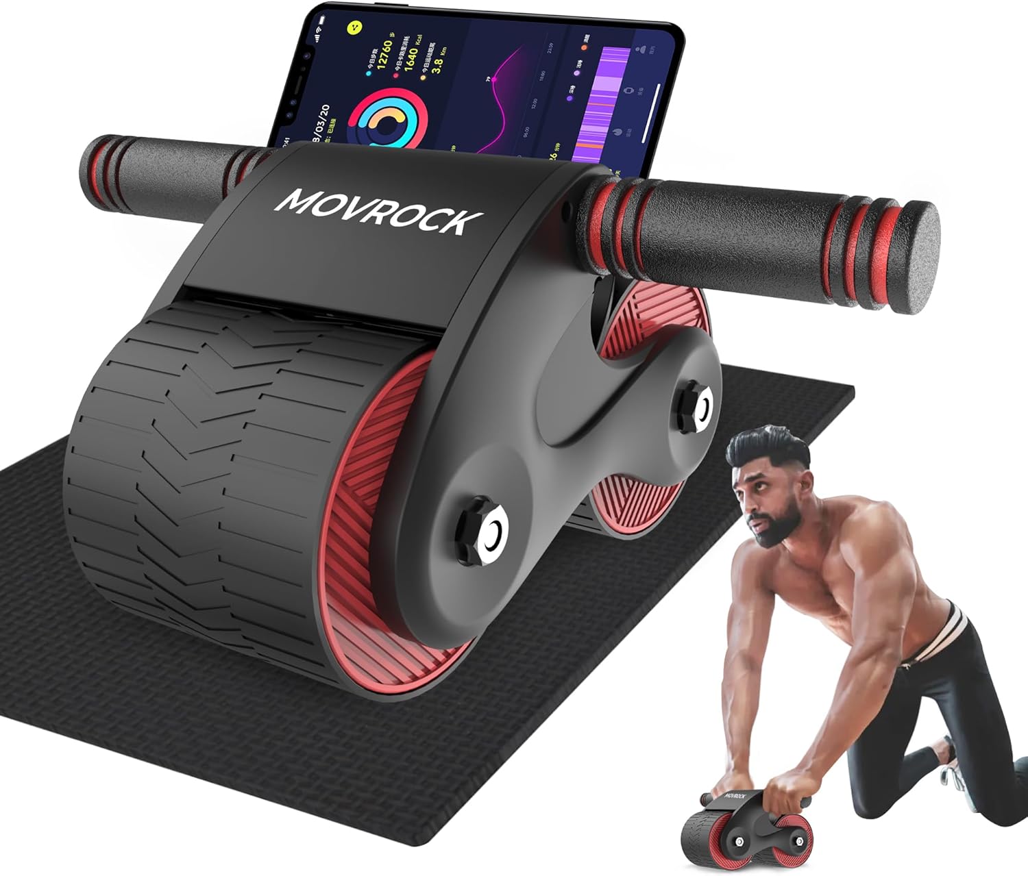 Ab Roller Wheel with Automatic Rebound for Home Gym Core Fitness, Sturdy Abdominal Exercise Equipment, Includes Knee Pad, Perfect for Ab Workouts and Strength Training Ab Roller Wheel with Automatic Rebound for Home Gym Core Fitness, Sturdy Abdominal Exercise Equipment, Includes Knee Pad, Perfect for Ab Workouts and Strength Training