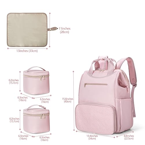 Miniatura 6 de Fasrom Mochila portátil para sacaleches con enfriador y bolsa de mano, compatible con bombas manos libres Momcozy Medela y Elvie, color rosa (diseño