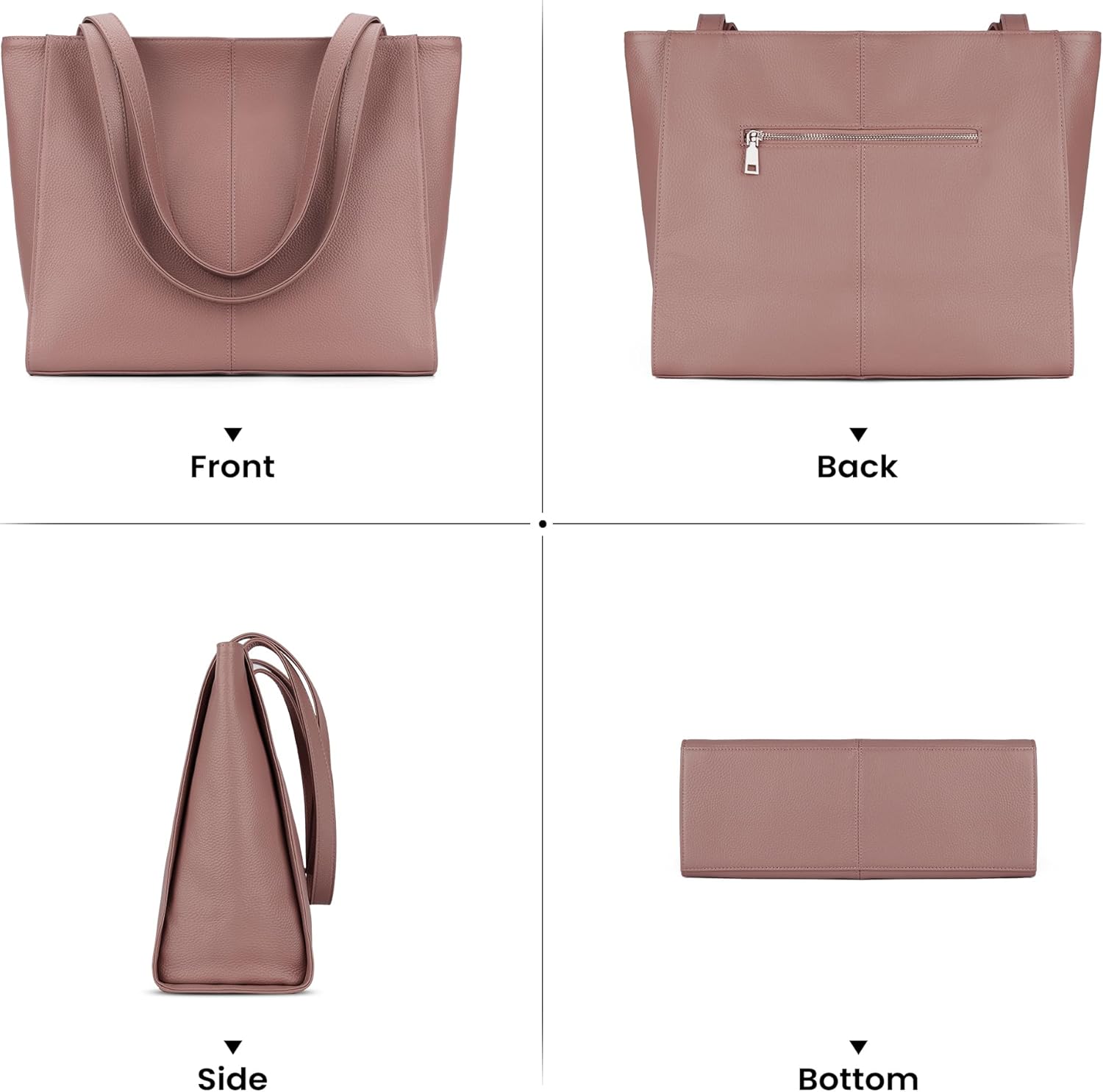 befen Genuine Leather Tote Bag for Women Work, Women's Leather Shoulder Bags Purses Satchel Handbags with Laptop Compartment - Image 6