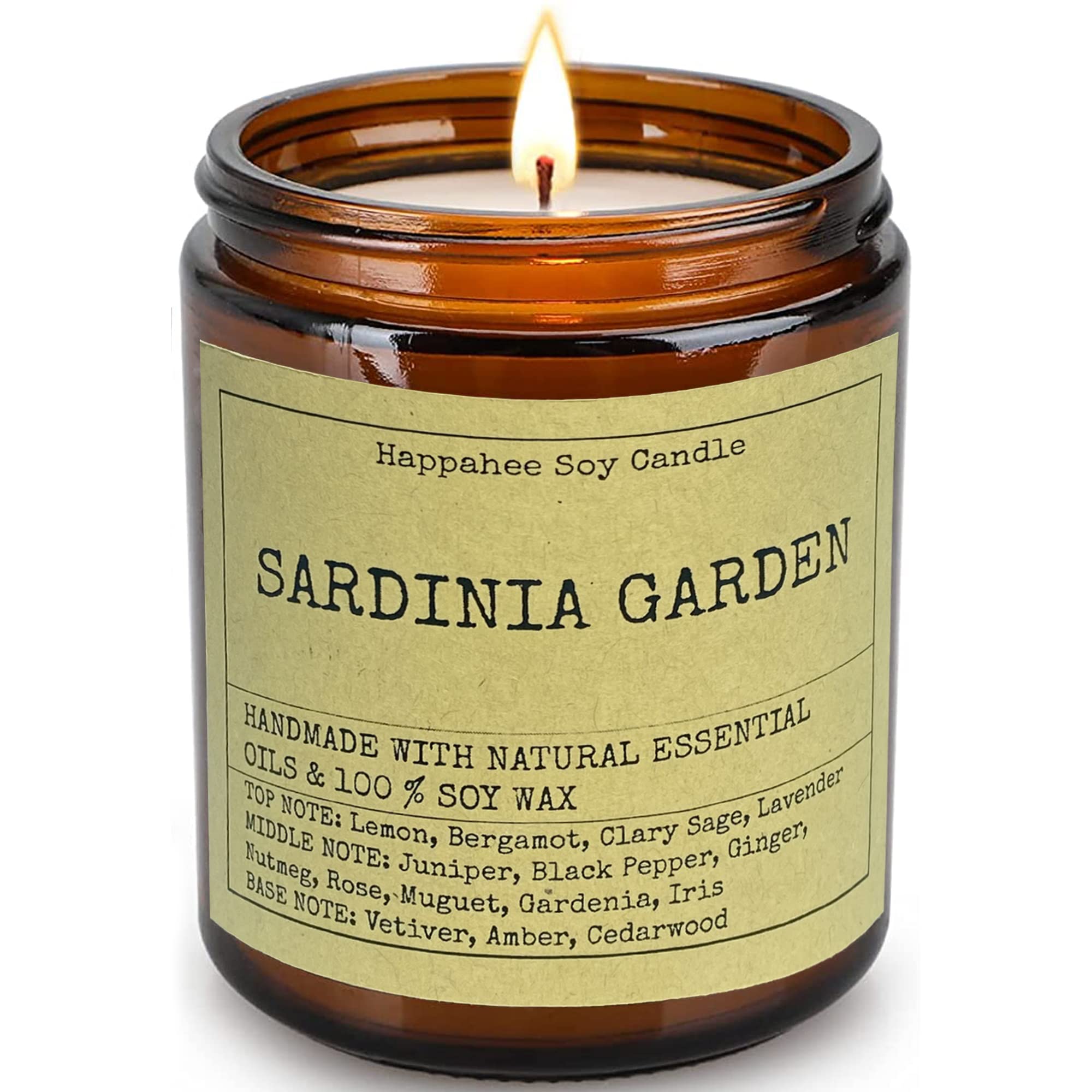 Sponsored Ad – Candles with Smell - SARDINIA GARDEN - Natural Scented Candle, Stress Relief and Relax for Home & Bedroom, Creating a Scene of Serenity and Tranquility, 100% Soy Organic Aromatherapy Candles