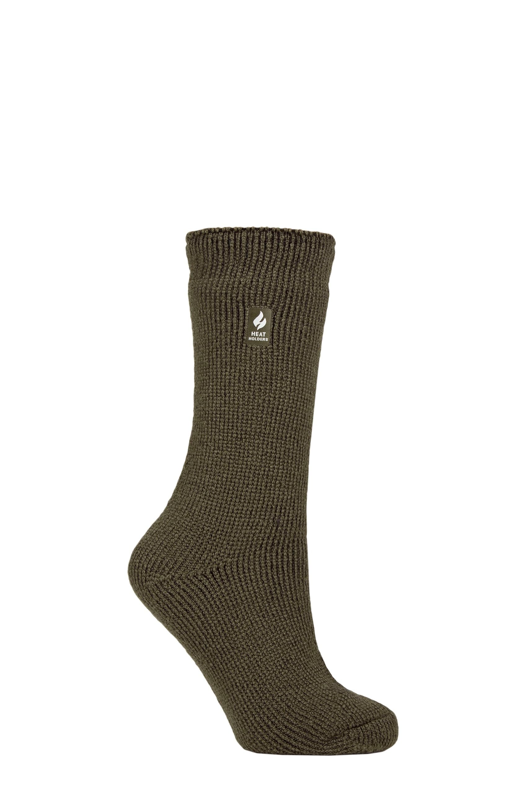 Heat Holders Women's Olive Sockshop Thermal Socks - Warm Cosy Winter Colourful 2.3 Tog Plain Thermal Socks In A 1 Pair Pack Size 4-8