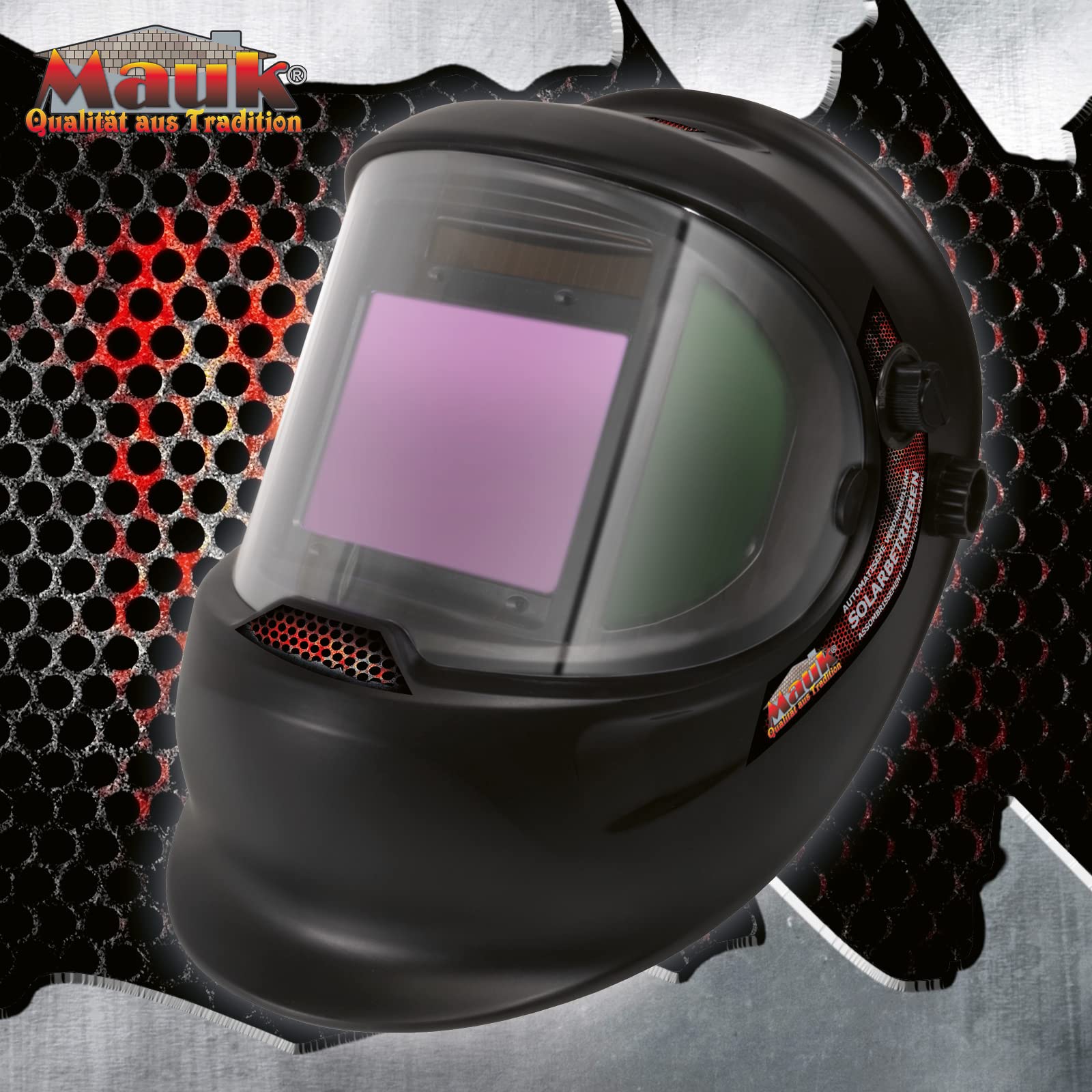 Mauk Automatik Schweißhelm mit Sichtfelderweiterung 180°