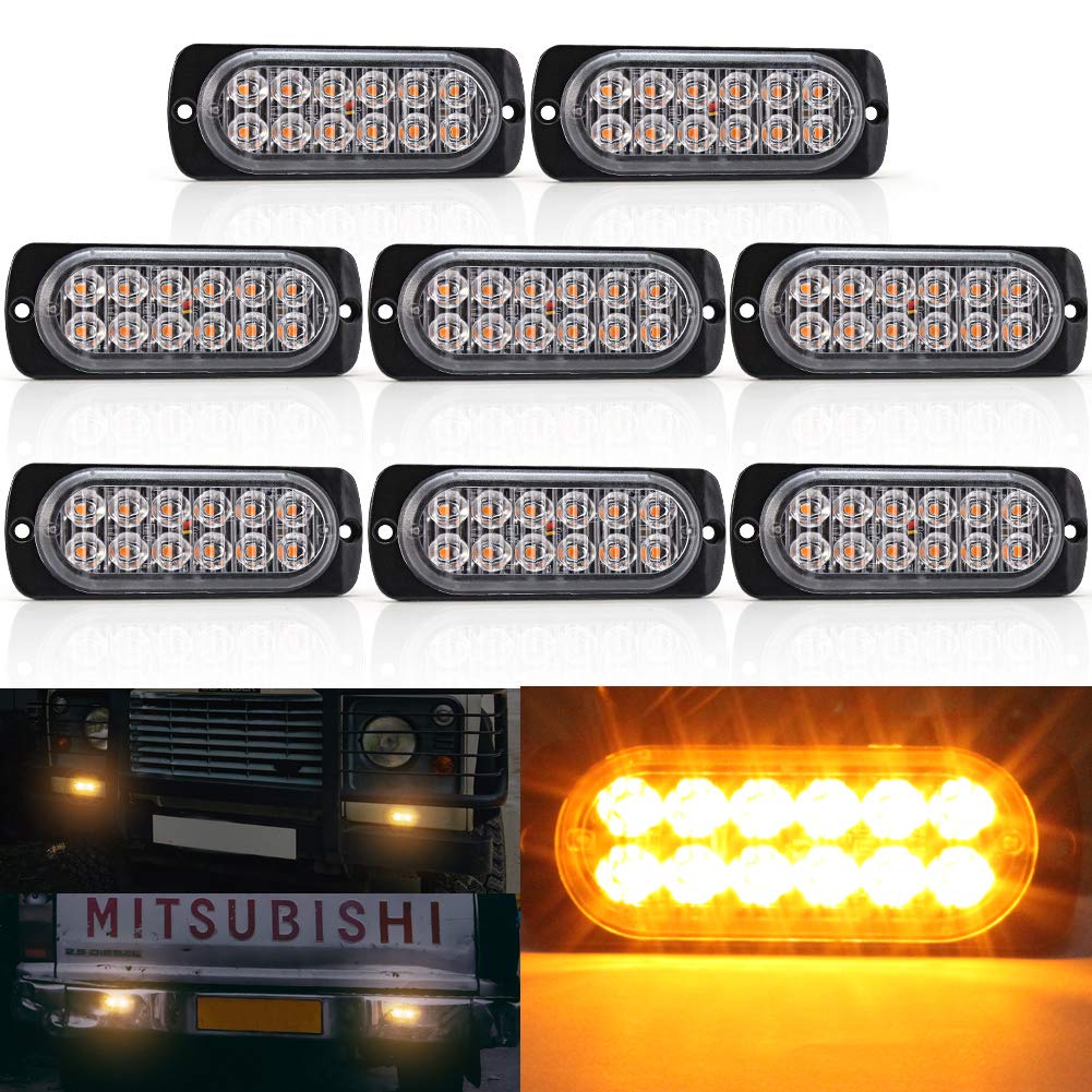 Buy Biqing 8PCS Car Grille Light,Universal 12 LED Emergency Warning