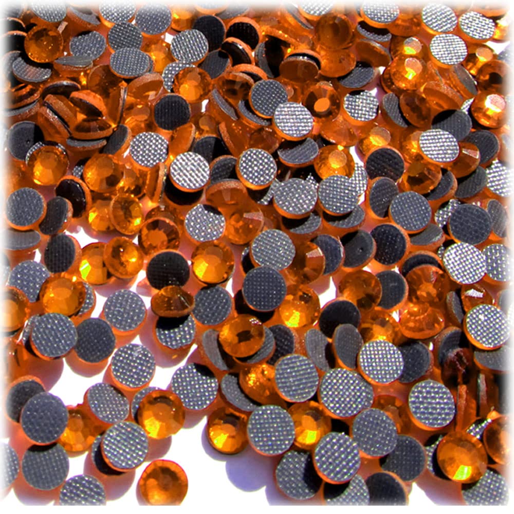 144pc Superior Quality Glass DMC HOTFIX Rhinestones Round 6mm (30ss) Hotfix Rhinestones Orange