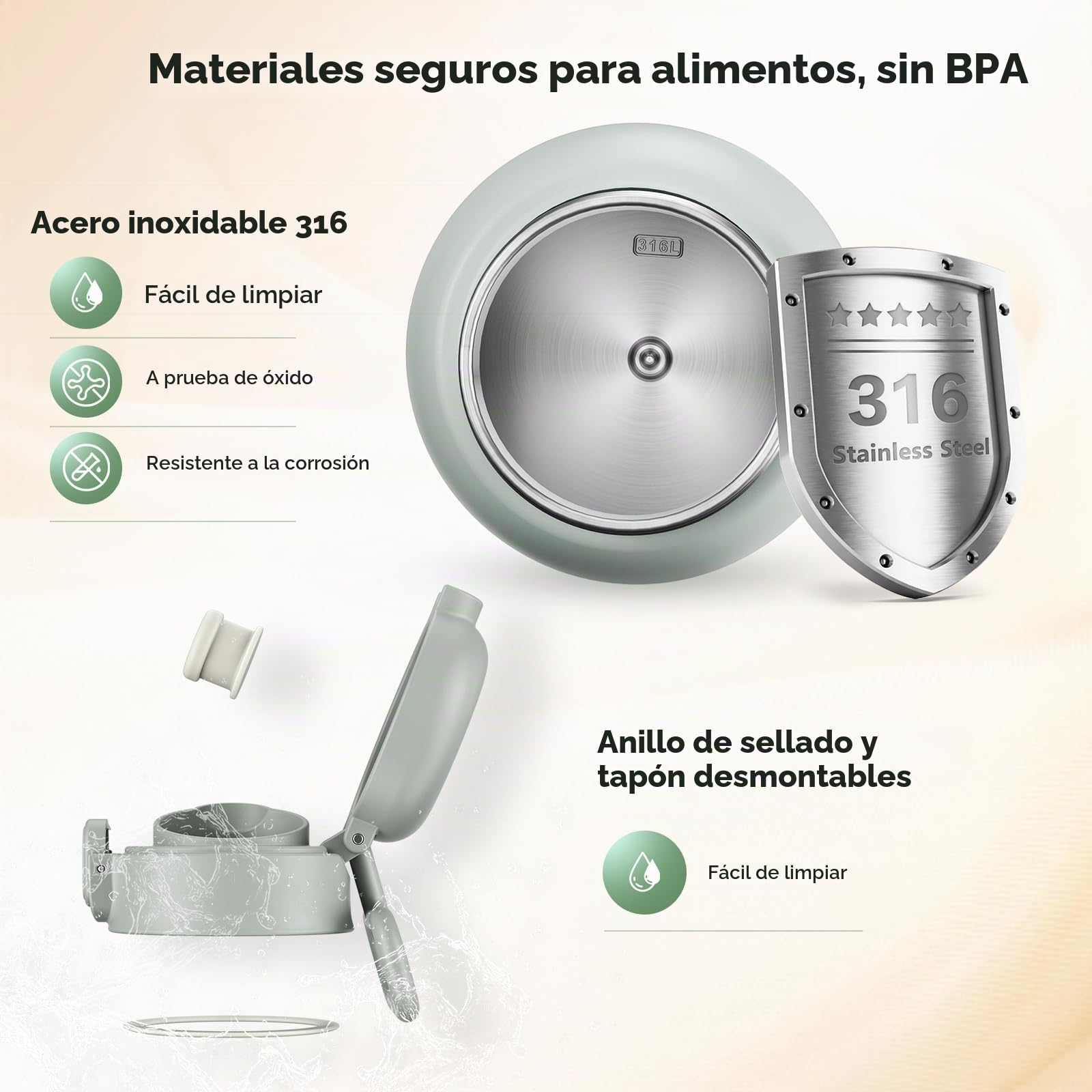 Calientabiberones Portátil 100W – Recipiente Acero Inoxidable Aislamiento al Vacío, Calentamiento Rápido 80 Seg, 500ml, Batería 16000mAh, 37-70°C Ajustable, 3 Modos Leche, Antifugas – Viaje y Hogar