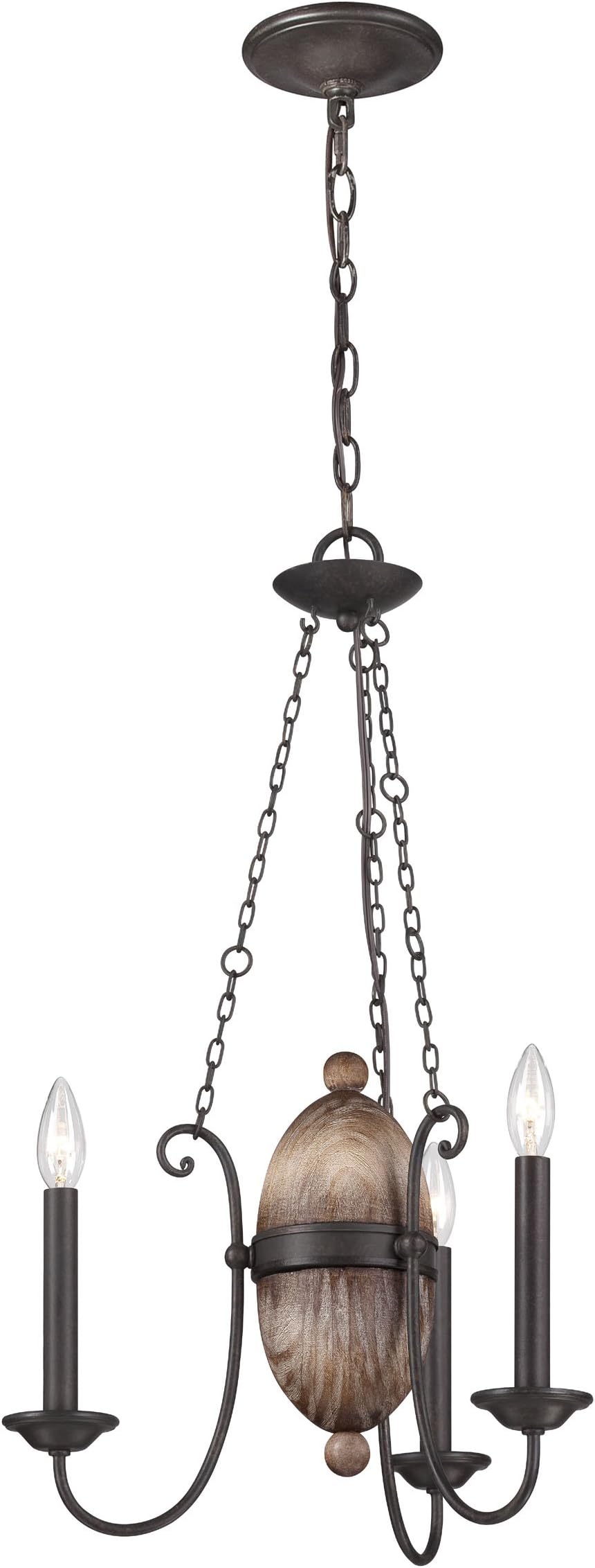 Eurofase 25605 Albero 3-Light Chandelier, Forged Iron