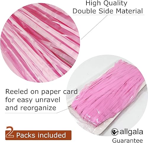 Miniatura 53 de allgala Paquete de 2 faldas de mesa de oropel rosa de 29 x 108 pulgadas con flecos metálicos para fiestas, eventos, desfiles, flotadores, decoración