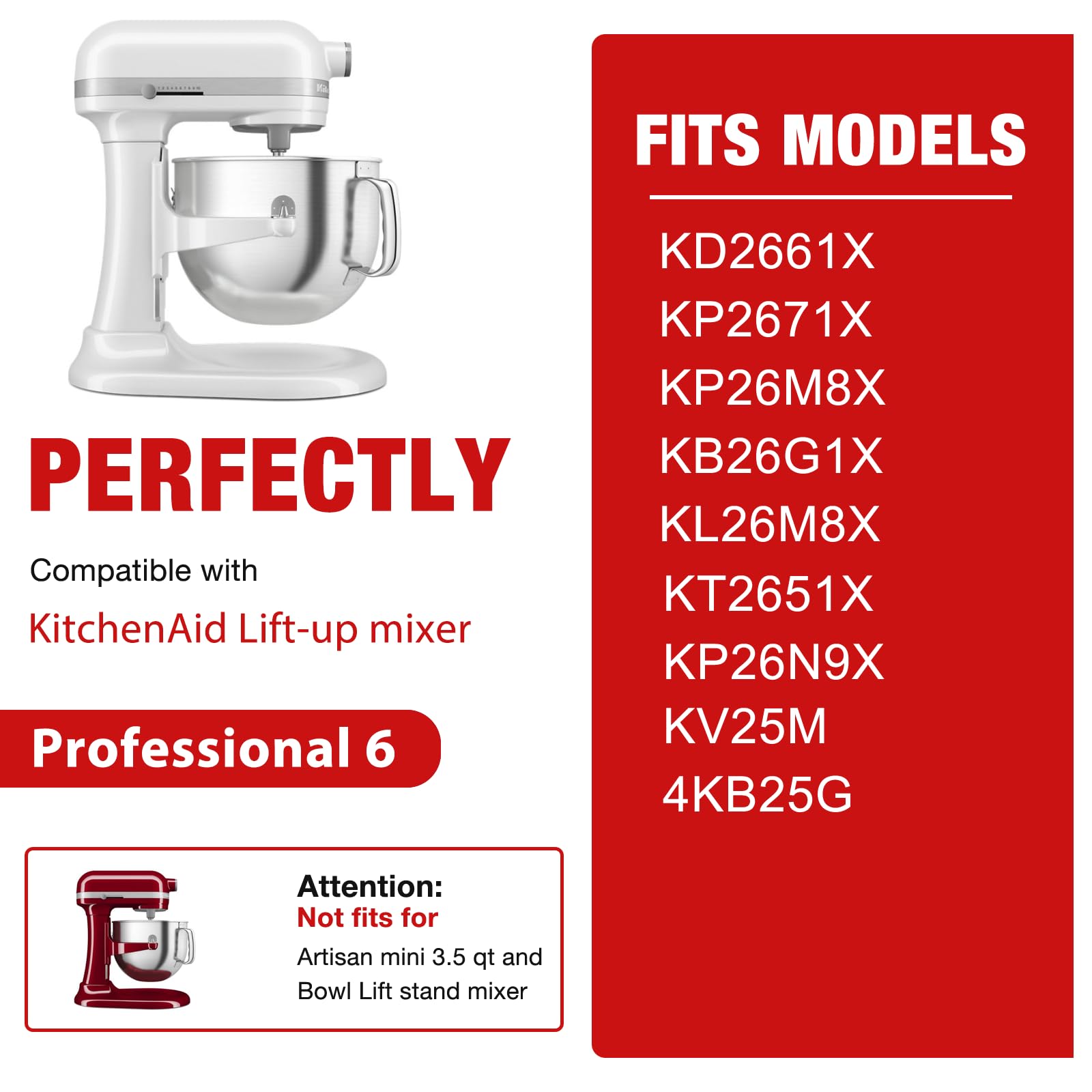 Amazon | 6QT ステンレススチール ミキサーボウル Kitchenaid スタンド