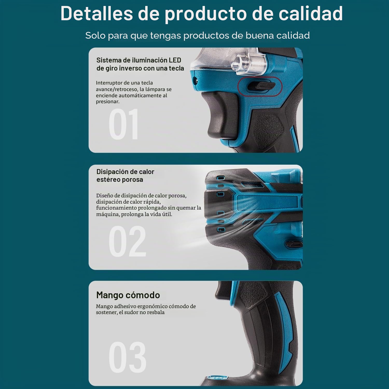 Llave de impacto con batería de 550 N.m, 21V Pistola de Impacto Bateria, Llave Impacto de 1/2" Cuadrada, Taladro de Impacto Eléctrico, para Reparación de Automóviles (con 2 Batería de 3,0 Ah)