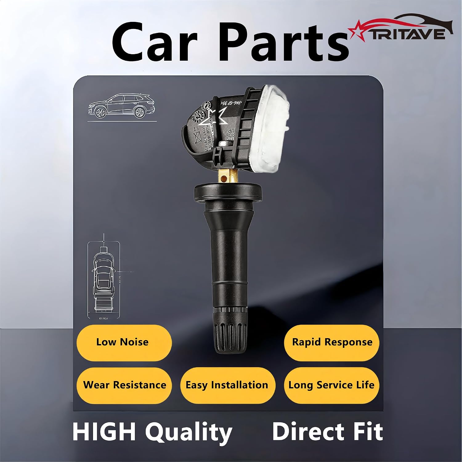TPMS Sensor 4PCS 315MHz Tire Pressure Monitoring Sensor Compatible with Chevy Silverado & GMC Sierra & Cadillac & Buick & Saab & Saturn Oe# 13581558