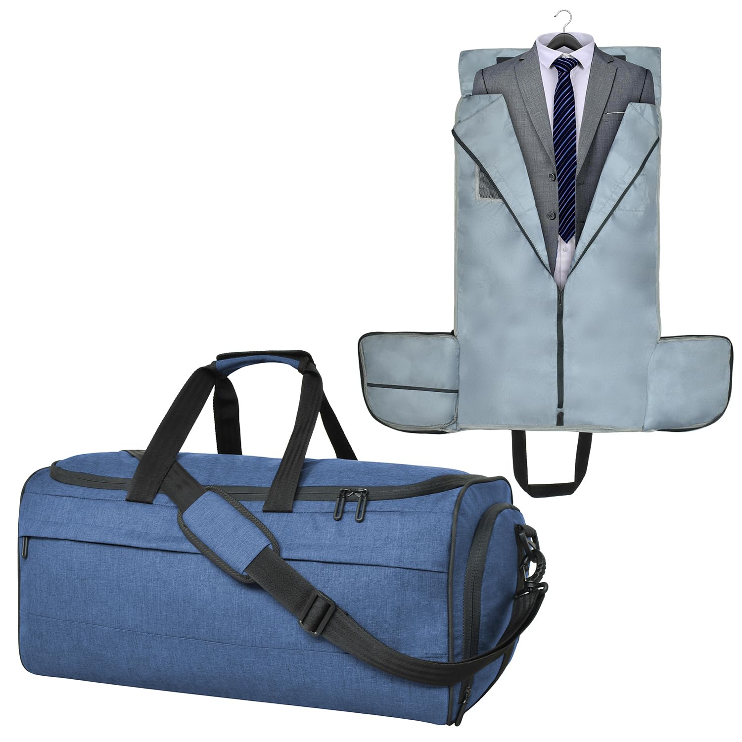 Polyester Travel Garment Duffle Bag With Multiple Pockets For Suits, Dresses And Shoes (Navy Blue), 26 Centimeters-image-32
