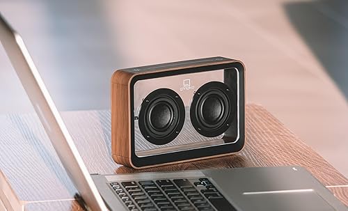 Miniatura 3 de IPPINKA Mage - Altavoz Bluetooth transparente, color nogal, recargable, hasta 8 horas de tiempo de reproducción