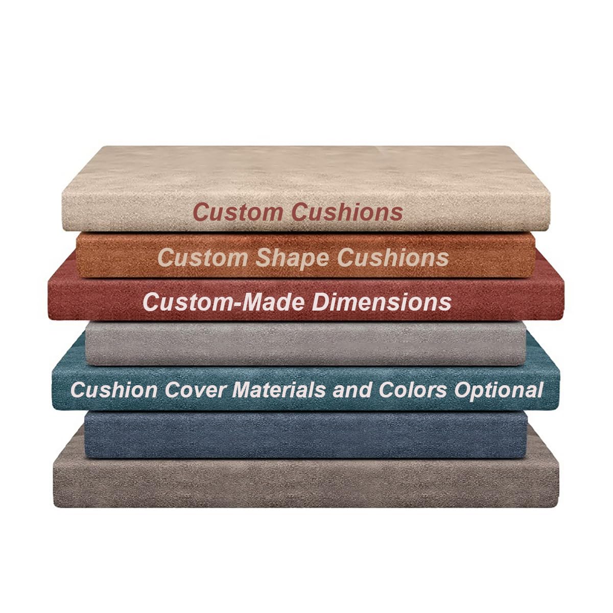 LUXUCURE Custom Bench Seat Cushion - Made to Measure,High-Density Foam Cushion Pads with Removable Washable Cover,for Indoor/Outdoor, Bay Window,