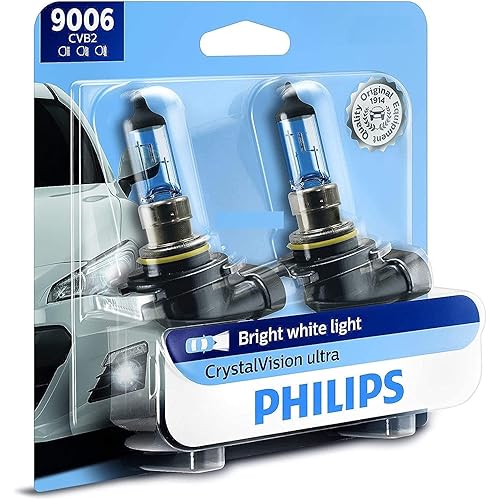 Philips 9006 CrystalVision Ultra Upgrade Bright White Headlight Bulb, 2 Pack