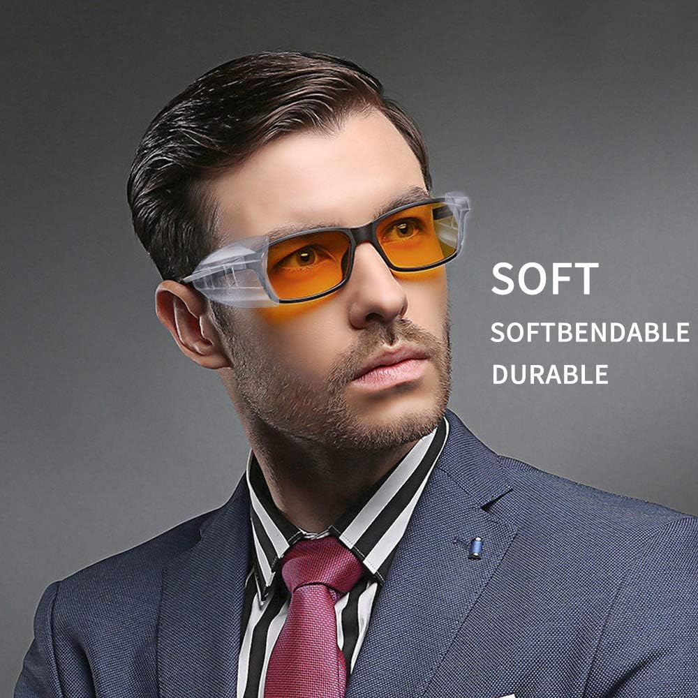 6 Pairs Safety Eye Glasses Side Shields, Slip On Side Shields for Safety Glasses, Double Hole, Fits Most Safety Eyeglasses