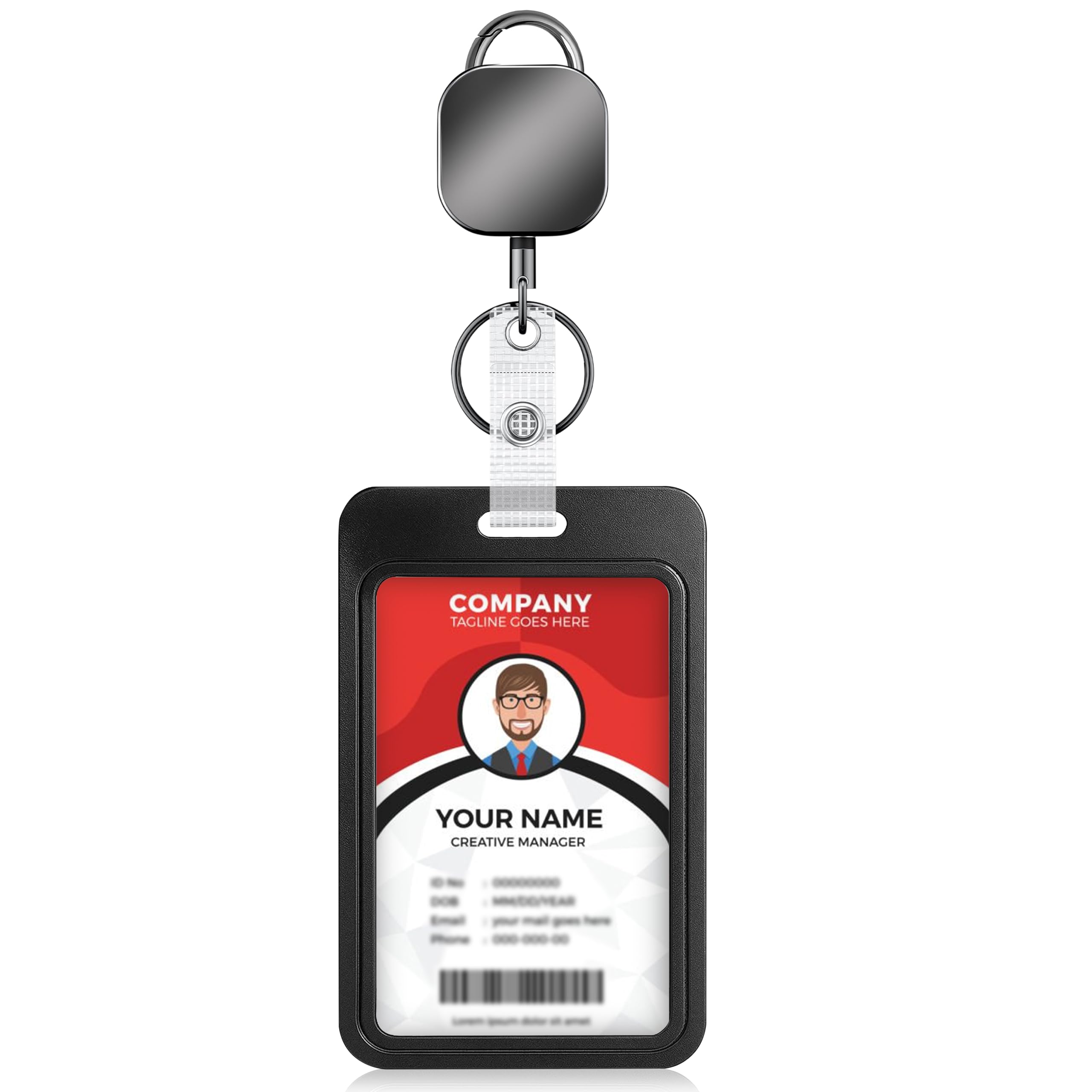 Retractable Badge Reel Key Chain with ID Card Holder | Strong Pull Key Ring with Belt Clip | Office & Hospital Use | Pack of 1