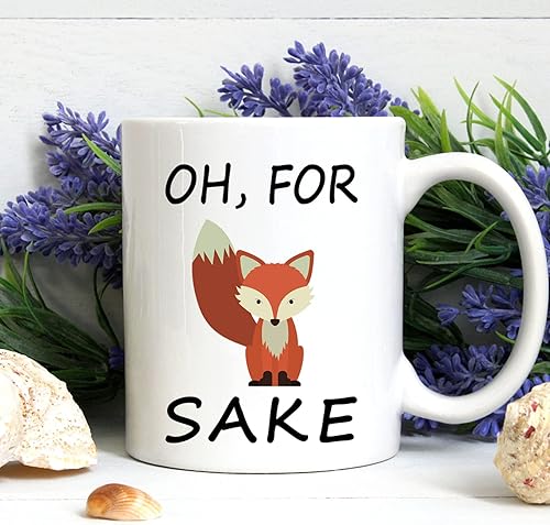 Miniatura 4 de Taza de café divertida con texto en inglés "Oh, For Fox Sake" para mujeres, jefe, amiga, empleada, zorro, tazas únicas y lindas de zorro, regalos de
