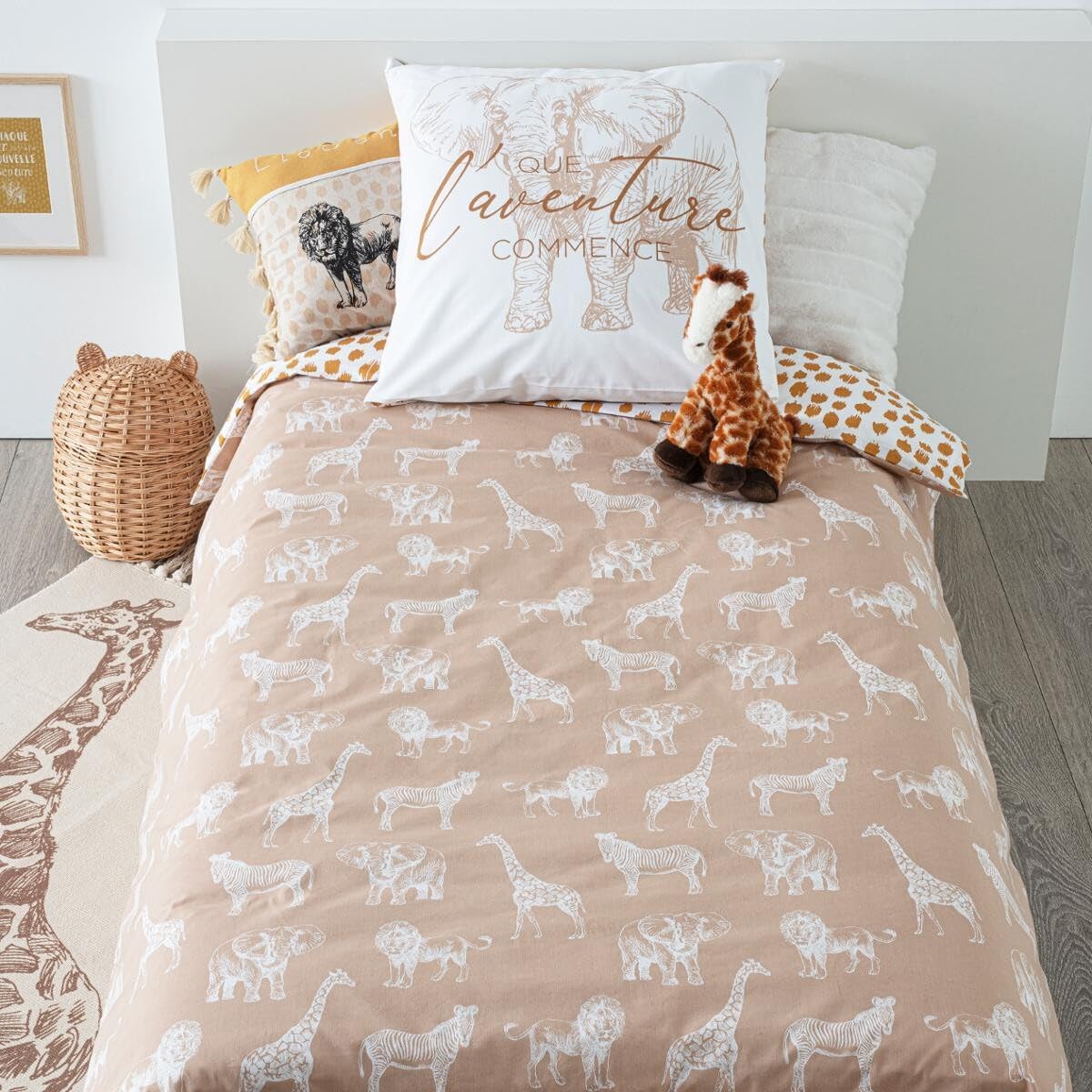 Atmosphera - Parure de lit Enfant Savane - Coton 140x200 cm