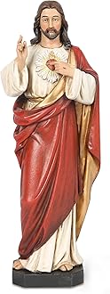 BC Catholic Sacred Heart of Jesus Statue, 6" H Jesus Christ Home Decor, Catholic Colletable Figurine, Religious Gifts, Handmade by Buildclassic