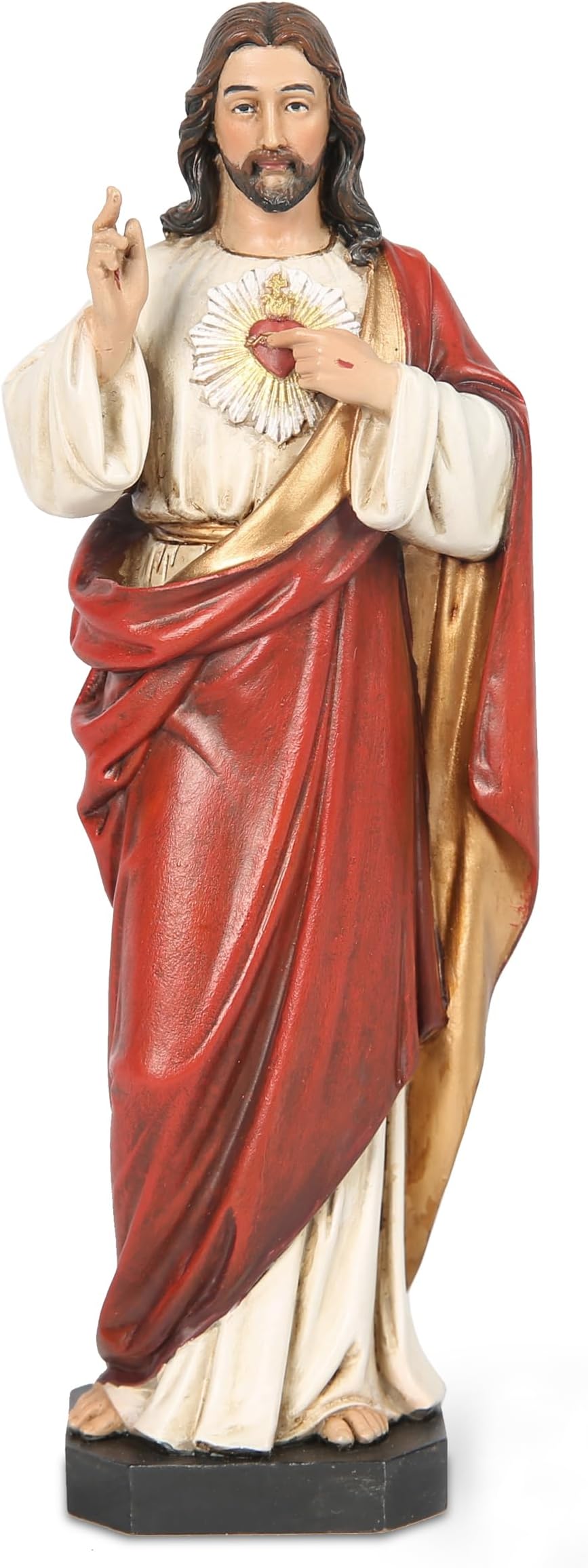 BC Catholic Sacred Heart of Jesus Statue, 6" H Jesus Christ Home Decor, Catholic Colletable Figurine, Religious Gifts, Handmade by Buildclassic