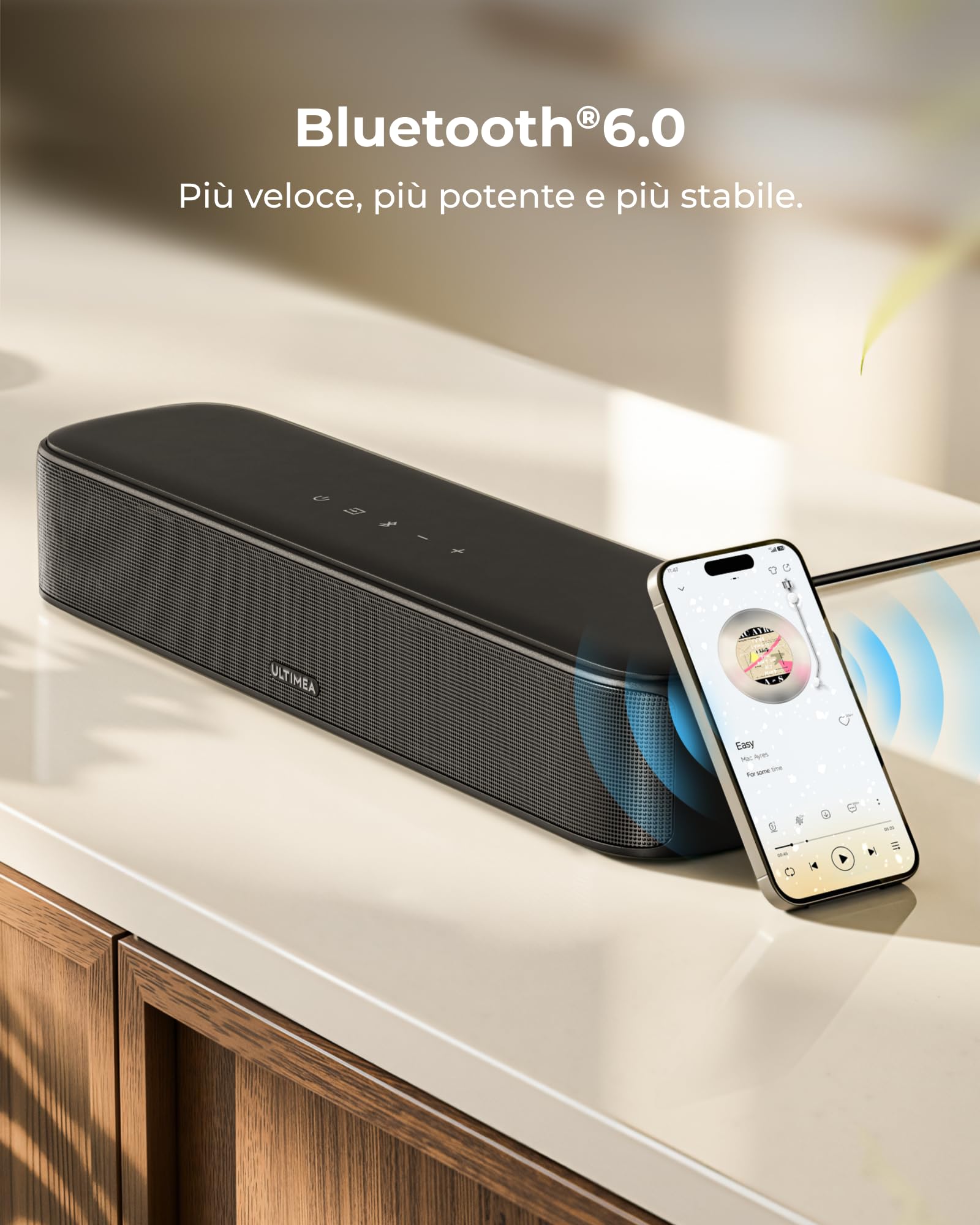 ULTIMEA 7.1 Soundbar TV, Sistema Audio Home Theater Surround | Subwoofer da 5,25", Potenza di Picco di 350 W, 4 Altoparlanti Surround, Controllo tramite App, HDMI ARC, Bluetooth 6.0