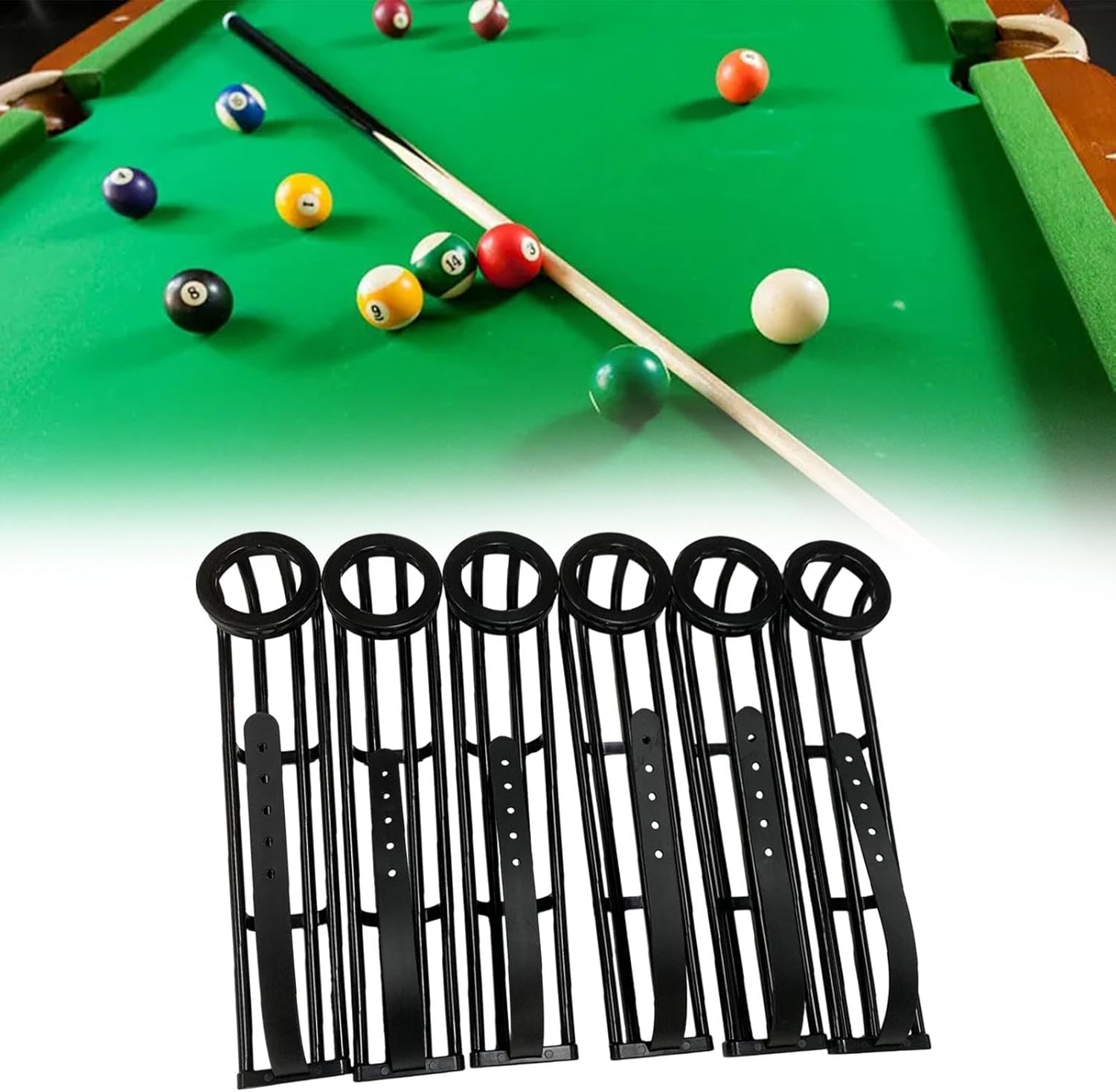 6X Snooker Billiard Table Rail, Replacement Billiard Table Slide Track Billiard Accessories with 5 Holes Belt