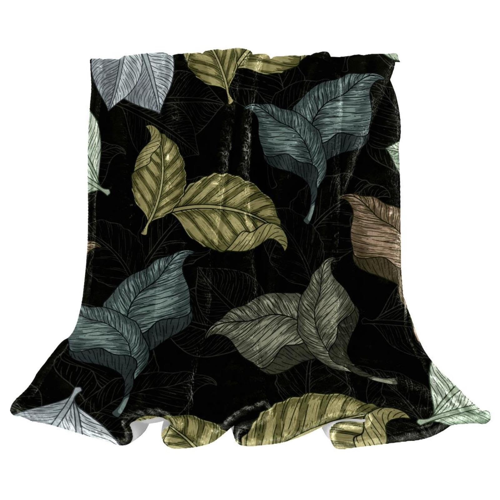 Couverture polaire feuilles restez au chaud sur le canape avec ce plaid