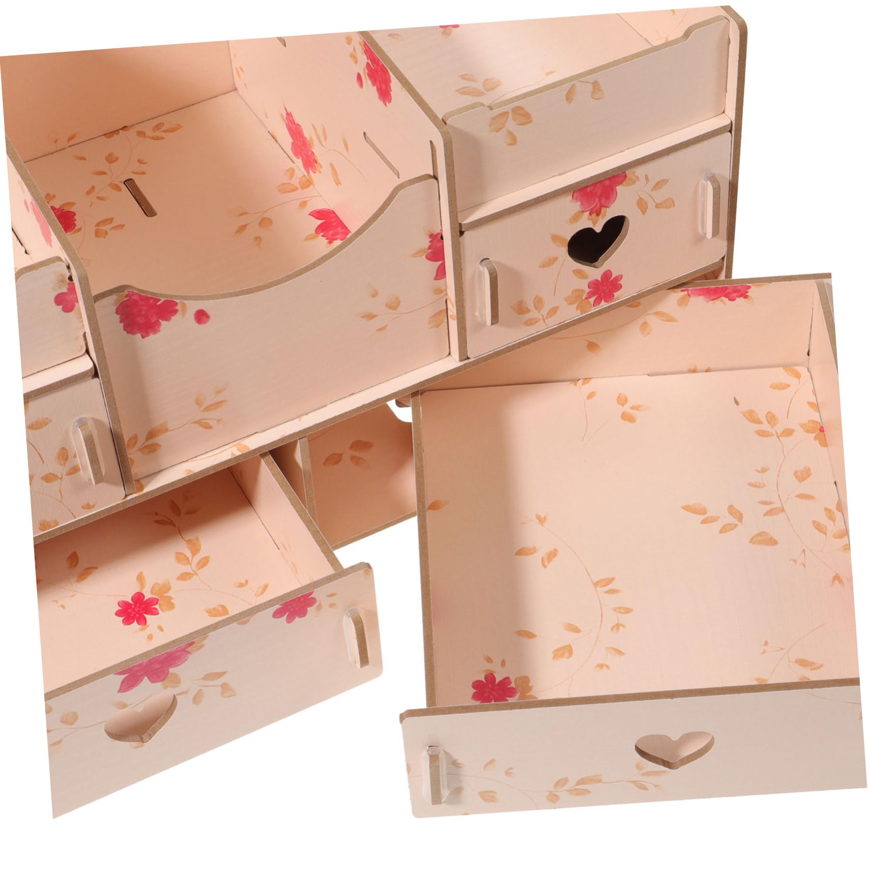 Boîte de Rangement pour Maquillage à Tiroirs Multicouches Rose