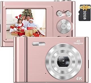 câmera de vídeo,mewmewcat 4K Câmera Digital Filmadora de Vídeo 48MP Tela IPS de 2,4 Polegadas Foco Automático Zoom Digital 16X Anti-vibração Detecção de Rosto Captura de Sorriso Flash e Bateria Embuti