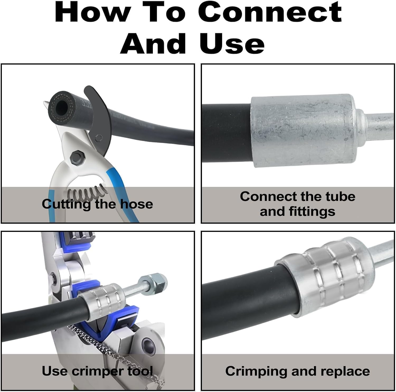 25PCS Air Conditioning Hose and Fitting Kit, Includes 6.5ft #6, 9ft#8, 10ft#10 AC Hoses and #6#8#10 AC Fittings, Universal Air Conditioning Extended Length Hoses