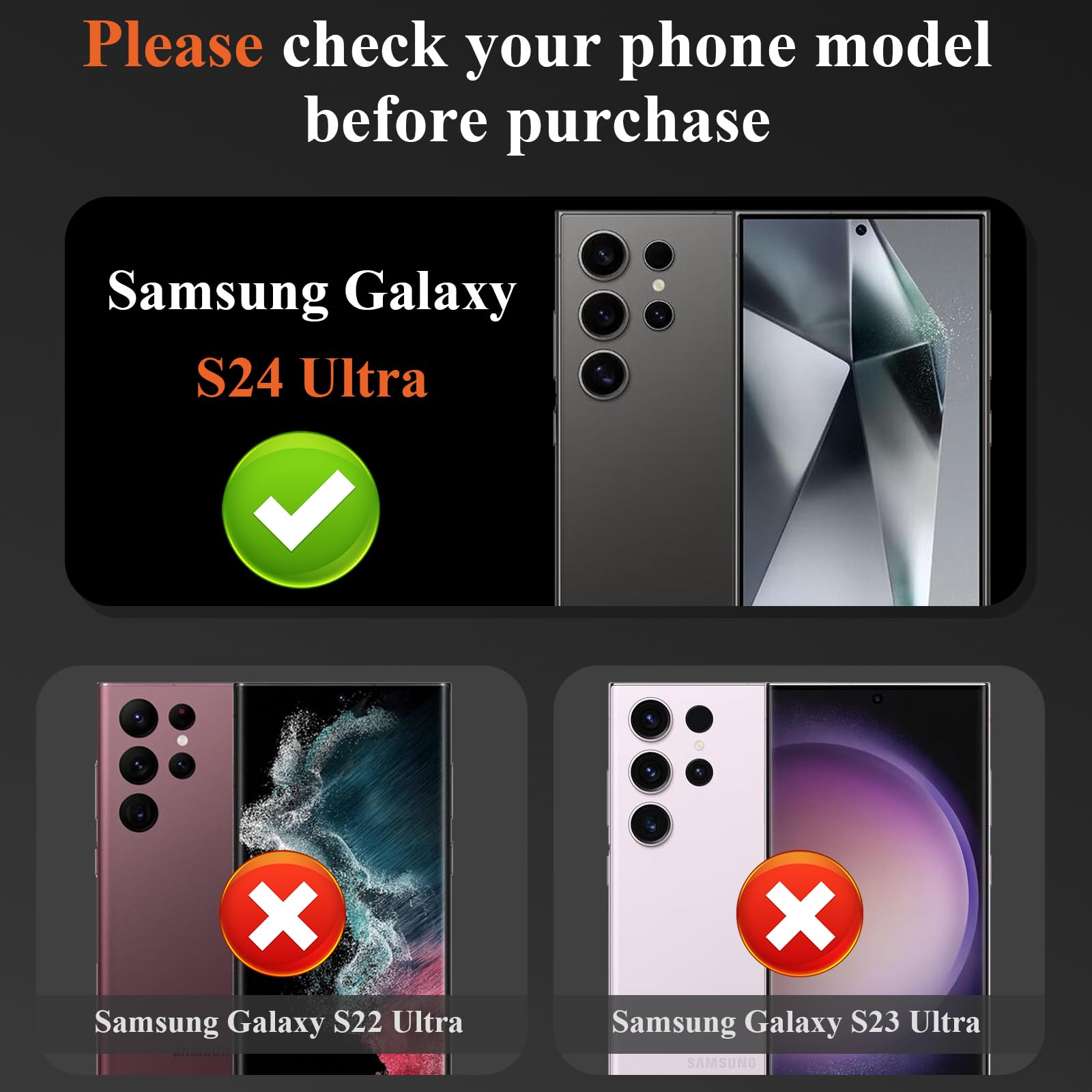 YWXTW Ochraniacz obiektywu aparatu do Samsung Galaxy S24 Ultra, odporne na zarysowania, pełne pokrycie, szkło hartowane 9H, S 24 Ultra, osłona ekranu, przyjazna dla obudowy, 3 szt