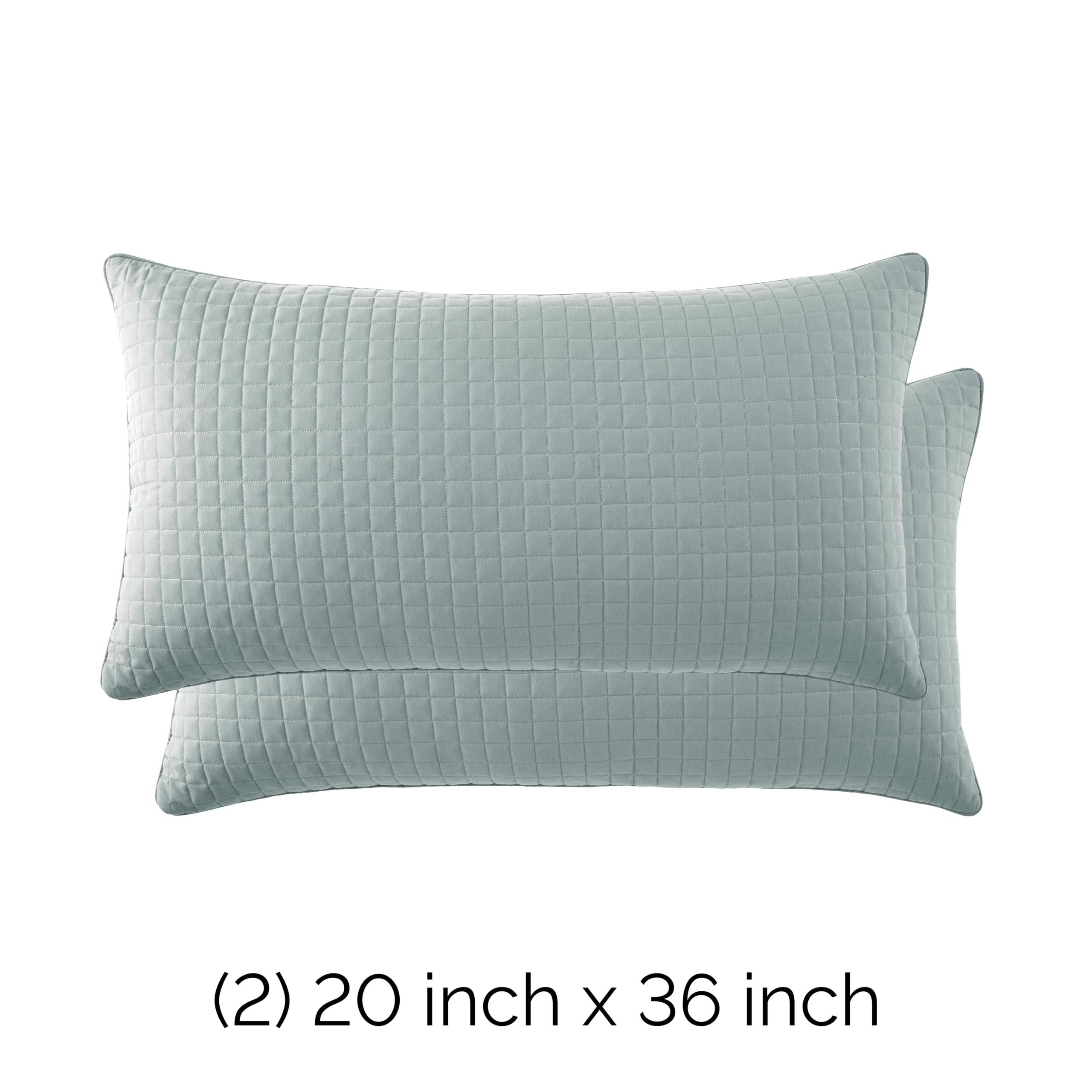 Southshore Fine Living, Inc. Set di 2 federe decorative blu per cuscini king size, 50,8 x 91,4 cm, per cuscini king size, qualità alberghiera, federe trapuntate da abbinare al set di trapunte, blu