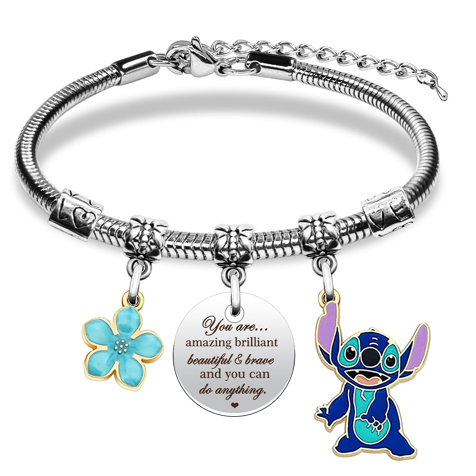 BJPERFMS Pulseras Stitch, Lilo y Stitch Pulseras Niña, Stitch Pulsera Amistad, Stitch Pulsera Niños, Pulseras Regalo, Stitch Joyería, Stich Coleccion Aniversário, Regalo para Fiestas de Cumpleaños
