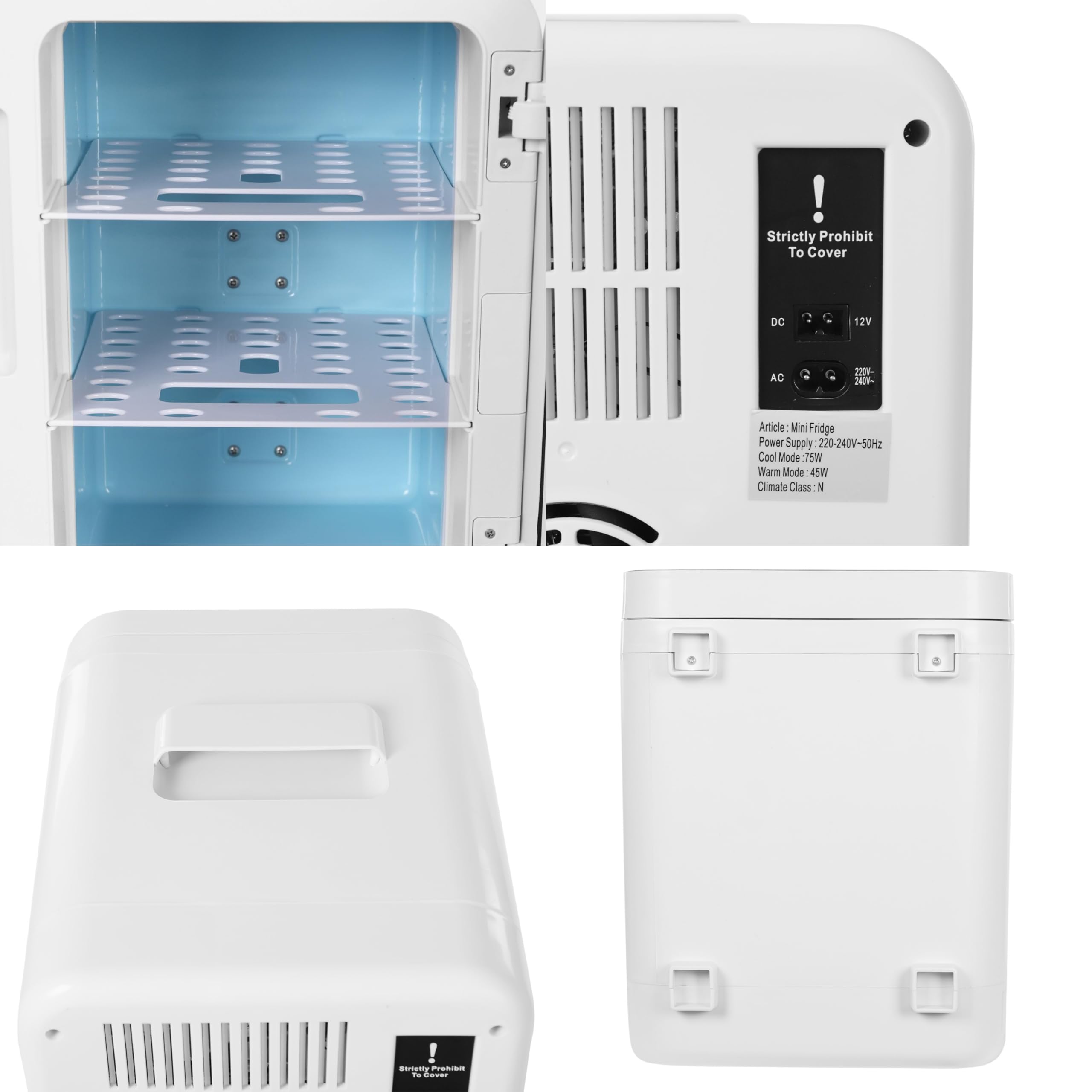 Wielofunkcyjna mini lodówka 16 l z funkcją chłodzenia i ogrzewania, 220 V AC/12 V DC, przenośna lodówka i ciepła z cyfrowym wyświetlaczem LED, kompaktowa, mała lodówka do domu, biura,