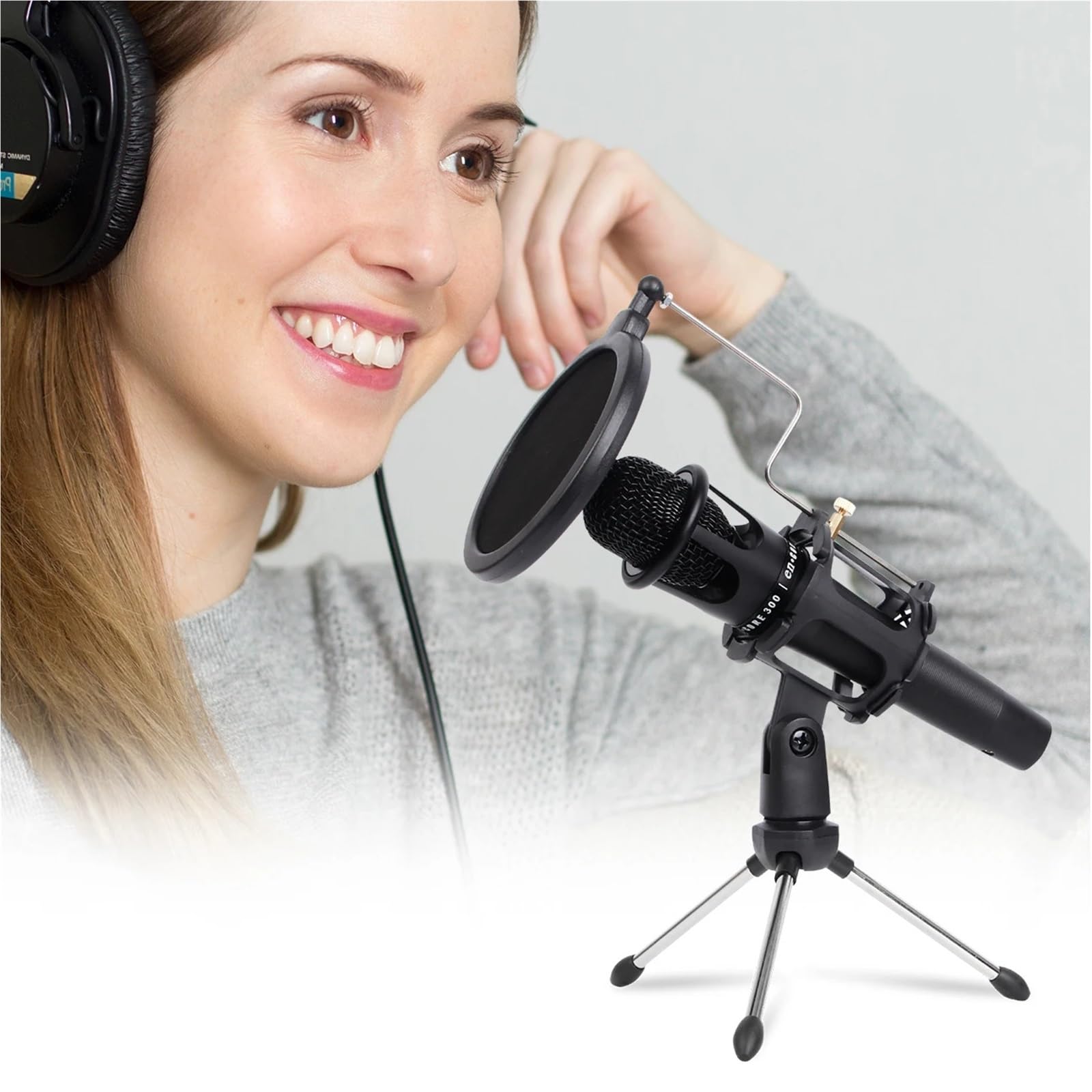 Mikrofonständer Tisch Verstellbarer Desktop-Stativständer Studio(Color1 2pcs)
