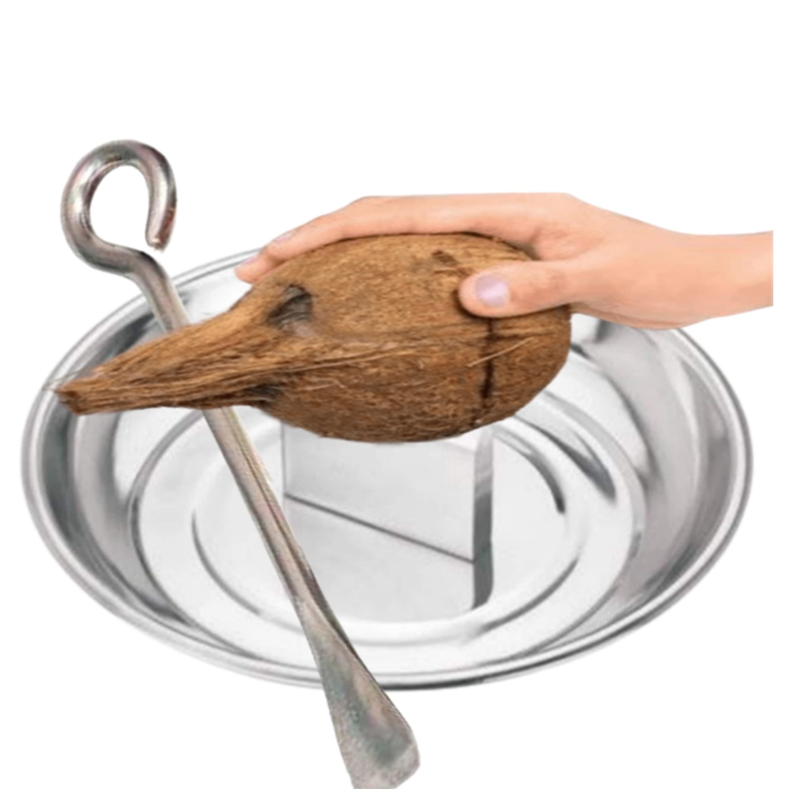 KAKUMANU 100% Stainless Steel Coconut Cracker/Breaker Plate + Opener (Set of 2) (B0BNDYZVDM) Amazon Price History, Amazon Price Tracker