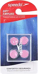 Protetor Auricular, Speedo, Soft Earplugs, Silicone Moldável Reutilizável com Estojo Protetor - Rosa