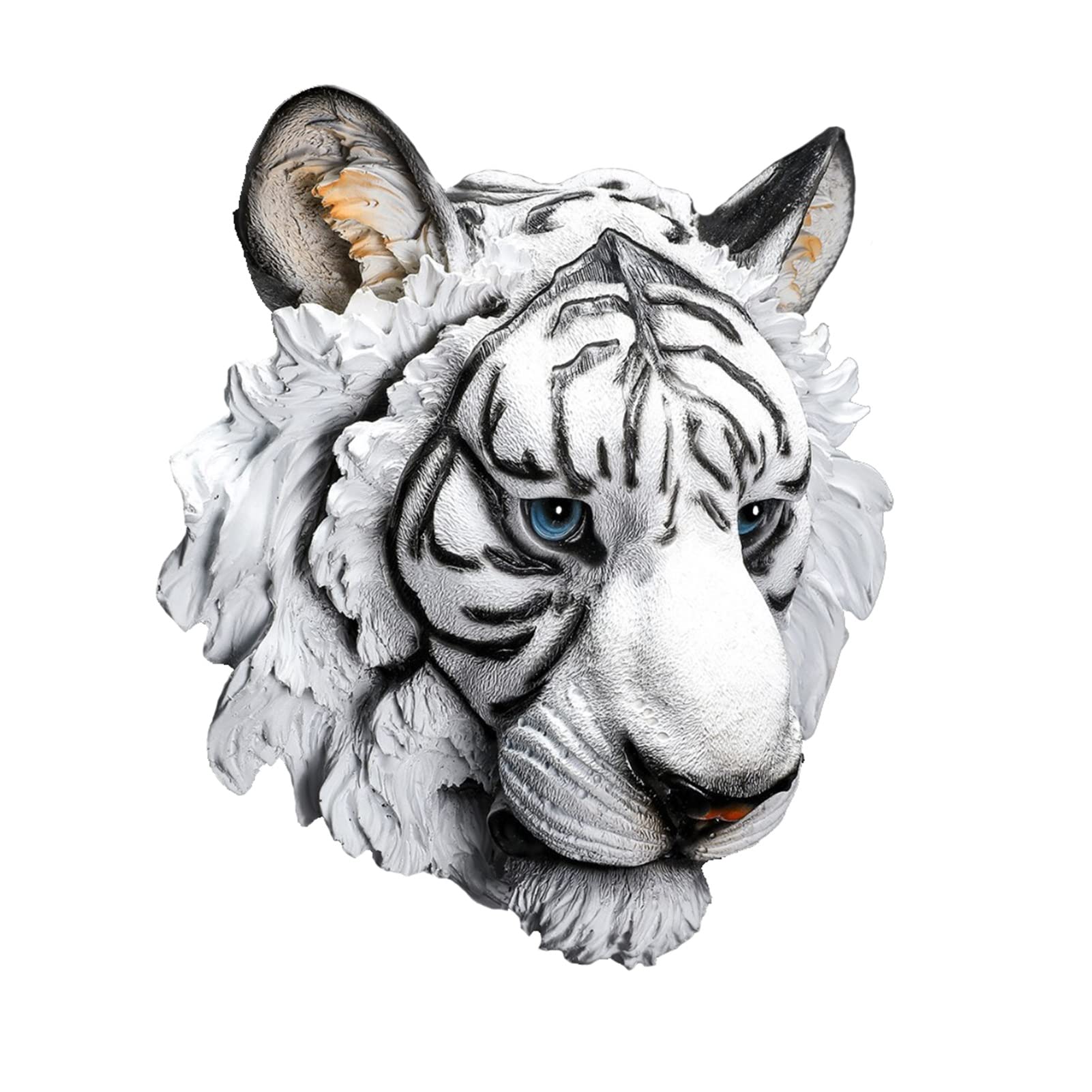 Lcydmj Onecolor Wall Sculptures Wall Decoration Statue Animal Head Tiger Head, 3D Simulation Animal Head Artificial Taxidermy Wall Sculpture Ornament, 20.5X22cm