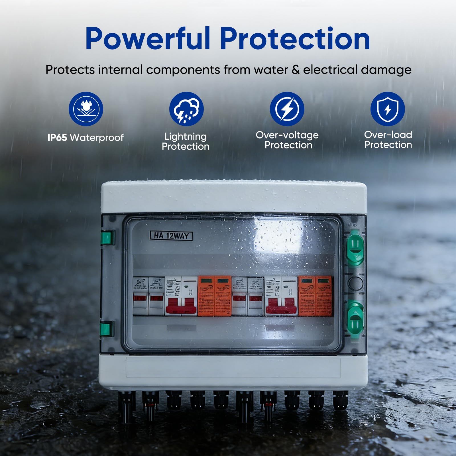 Quadro combinato solare, Protezione PV DC 32A 500V, interruttore IP65, con protezione multistrato, Gestione energetica efficiente