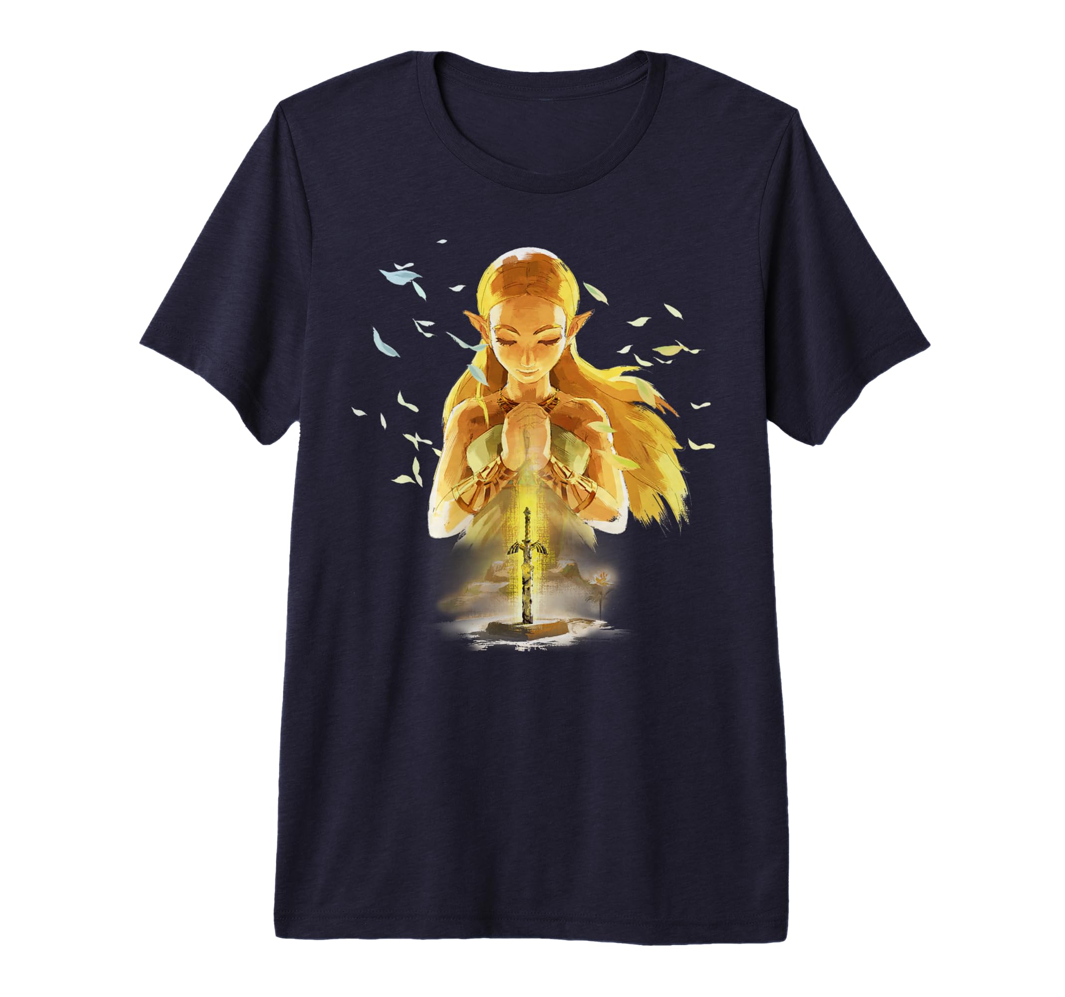 The Legend of Zelda Breath of The Wild Watercolor Portrait Premium Tri-Blend T-Shirt