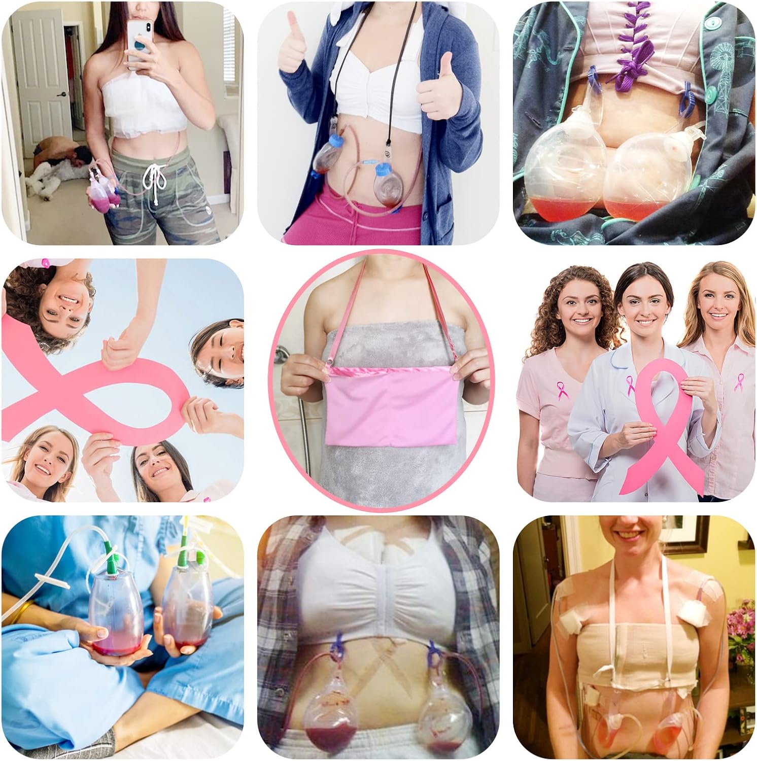 Buy Shower Bag for Mastectomy Drain Holder Pouches Tummy Tuck Recovery