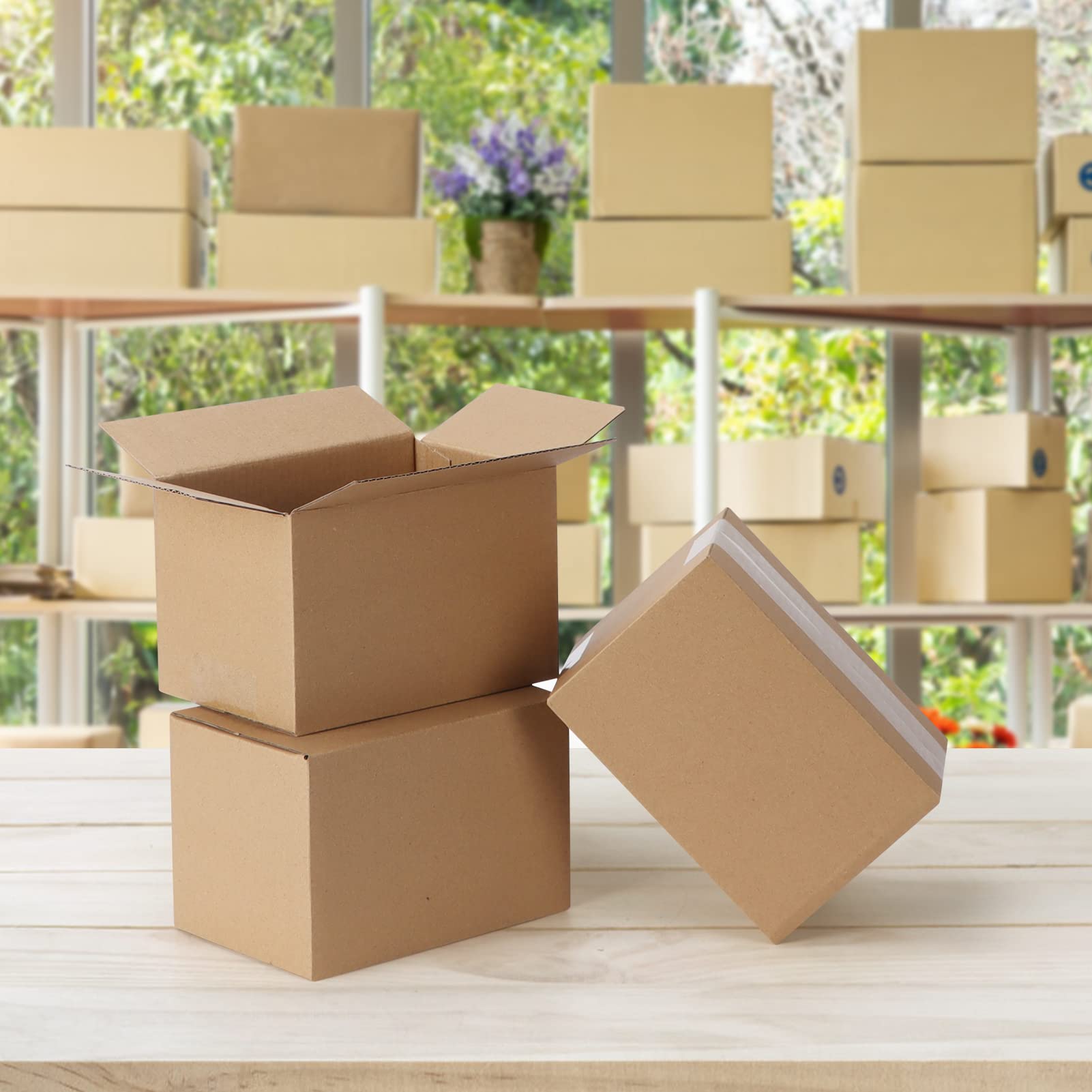 CRUGLA Cajas de envío de cartón corrugado de 6 x 4 x 3 pulgadas, cajas de envío a granel para embalaje de pequeñas empresas
