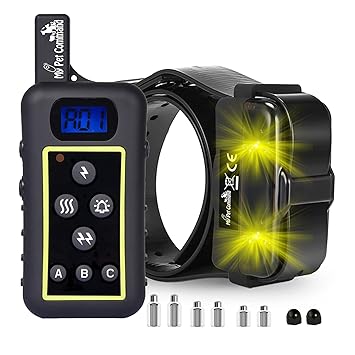 My Pet Command 1.25 Mile (6600 Ft) Dog Training Collar Safe Dog Shock Collar with Remote Shock, Vibrate, Tone and Flashing Beacon Lights Waterproof Rechargeable Dog Hunting add Up to 3 Collars Bonus