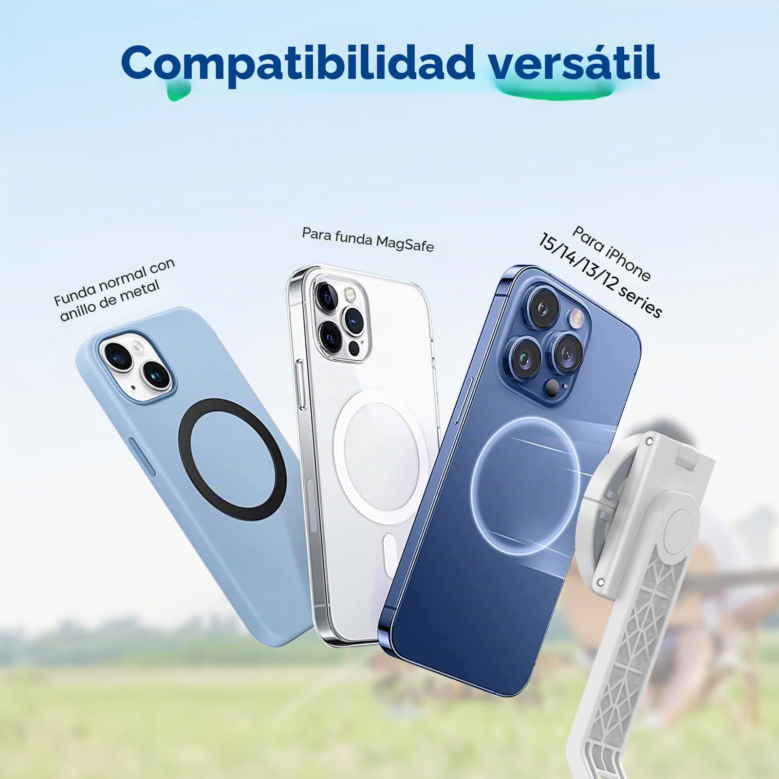 ULANZI TT88 - Trípode Extensible para teléfono, Soporte magnético para Selfie de 57 Pulgadas con Clip 2 en 1, White trípode de Montaje de Zapata fría Compatible con iPhone, Ligero para Viajes