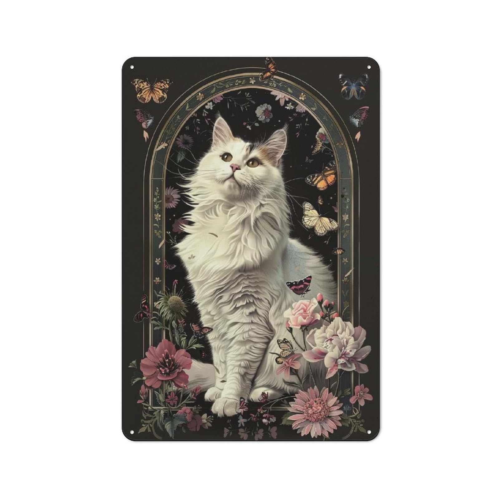 Junmoney Japanese Bobtail Retro Printed Metal Sign 30X20cm For Living Room Wall, For Home Interiors, Feature Walls And Decorative Displays