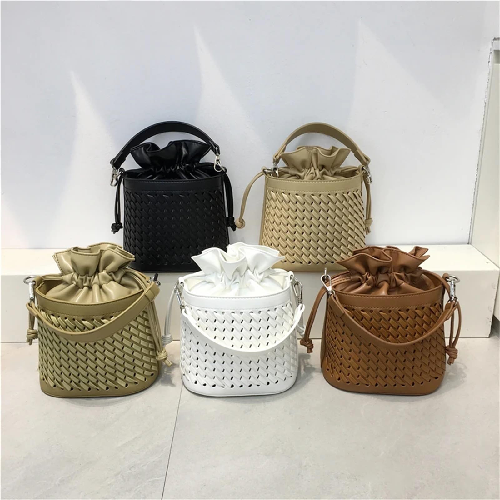 Bolso Crochet Bolso bandolera for mujer, bolso de hombro tejido hueco, bolso de verano, informal, con interior de tela for compras