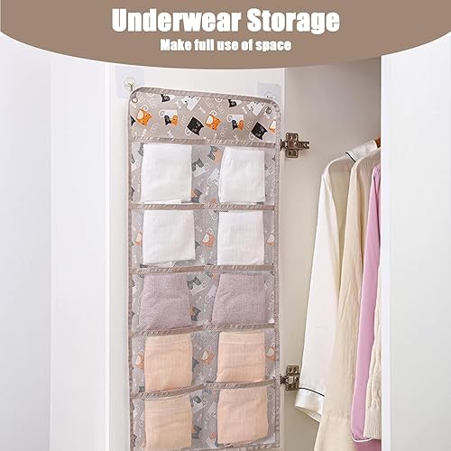 Miniatura 9 de INVODA Organizador colgante de armario para ropa interior, brasieres, calcetines y calcetines, organizador de malla colgante con múltiples bolsillos